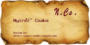 Nyirő Csaba névjegykártya